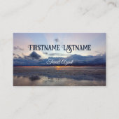 旅行代理店ドラマチックな空の海ビーチ夕日 名刺 (正面)