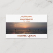 旅行代理店ドラマチックな空の海ビーチ夕日 名刺 (裏面)