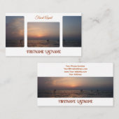 旅行代理店ドラマチックな空の海ビーチ夕日 名刺 (正面/裏面)