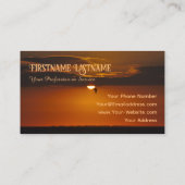 旅行代理店ドラマチックな空の海ビーチ夕日 名刺 (裏面)