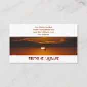 旅行代理店ドラマチックな空の海ビーチ夕日 名刺 (裏面)