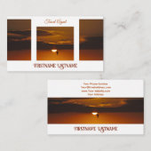 旅行代理店ドラマチックな空の海ビーチ夕日 名刺 (正面/裏面)