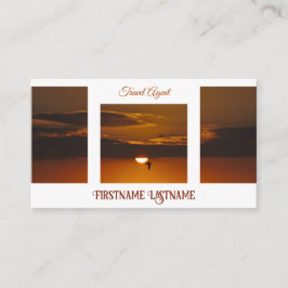 旅行代理店ドラマチックな空の海ビーチ夕日 名刺