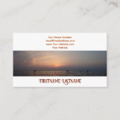 旅行代理店ドラマチックな空の海ビーチ夕日 名刺 (裏面)