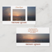 旅行代理店ドラマチックな空の海ビーチ夕日 名刺 (正面/裏面)