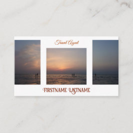 旅行代理店ドラマチックな空の海ビーチ夕日 名刺