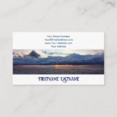 旅行代理店ドラマチックな空の海ビーチ夕日 名刺 (裏面)