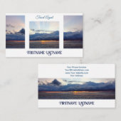 旅行代理店ドラマチックな空の海ビーチ夕日 名刺 (正面/裏面)