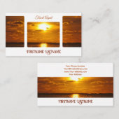 旅行代理店ドラマチックな空の海ビーチ夕日 名刺 (正面/裏面)