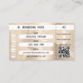 旅行代理店パスポート世界地図ボーディングパス 名刺 (裏面)