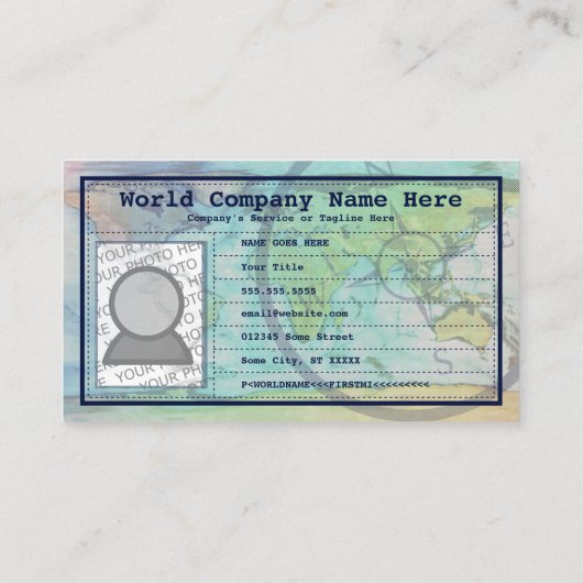 旅行代理店パスポート 名刺 (裏面)