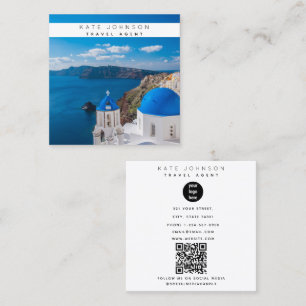 旅行代理店ビジネスロゴフォトグラファーSantorini スクエア名刺
