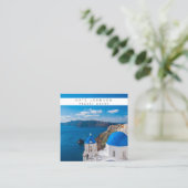 旅行代理店ビジネスロゴフォトグラファーSantorini スクエア名刺 (スタンド正面)