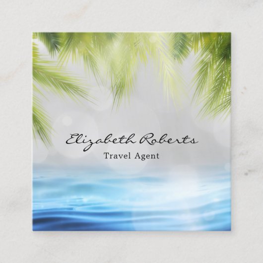 旅行代理店ビーチトロピカルシーン スクエア名刺 (正面)