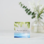 旅行代理店ビーチトロピカルシーン スクエア名刺 (スタンド正面)