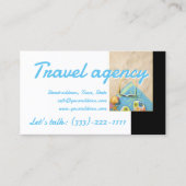 旅行代理店ビーチ時間白黒名刺 名刺 (正面)