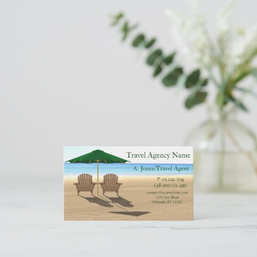 旅行代理店ビーチ 名刺 (スタンド正面)