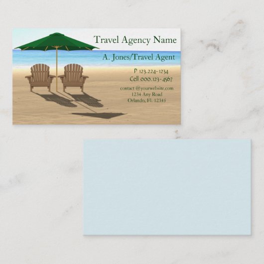 旅行代理店ビーチ 名刺 (正面/裏面)