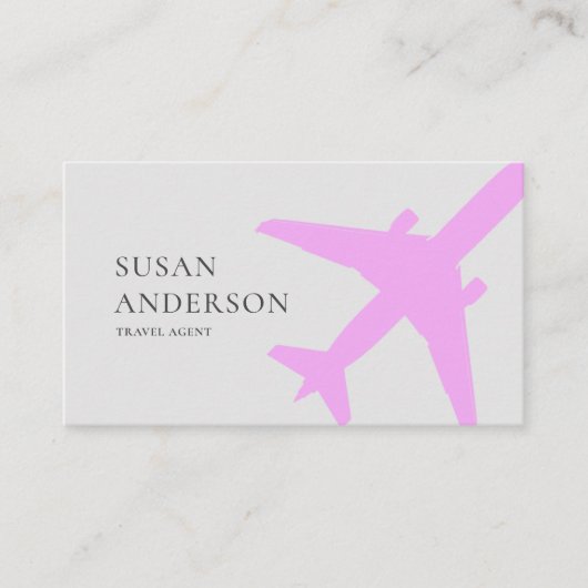 旅行代理店ピンク飛行機 名刺 (正面)