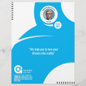 旅行代理店フライヤーブルーテンプレート チラシ (裏面)