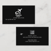 旅行代理店ブラックビジネスカード 名刺 (正面/裏面)
