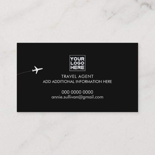 旅行代理店ブラックビジネスカード 名刺 (裏面)