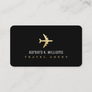 旅行代理店ブラックビジネスカード(飛行機あり) 名刺