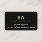 旅行代理店ブラックビジネスカード(飛行機あり) 名刺 (裏面)