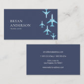 旅行代理店ブルーウォーターカラー飛行機 名刺 (正面/裏面)