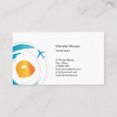 旅行代理店マップビーチサン海飛行機の休暇 名刺 (裏面)