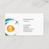 旅行代理店マップビーチサン海飛行機の休暇 名刺 (裏面)