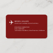 旅行代理店ミニマル深い – 赤 名刺 (裏面)