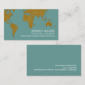 旅行代理店モダンほこり – ティール(緑がかった色) – 青の名刺 名刺 (正面/裏面)