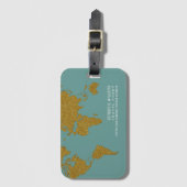 旅行代理店モダンほこり – ティール（緑がかった色） – 青 ラゲッジタグ (正面縦)