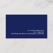 旅行代理店モダンネイビーブルーの名刺 名刺 (裏面)