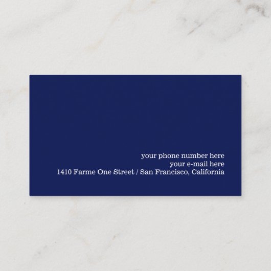 旅行代理店モダンネイビーブルーの名刺 名刺 (裏面)