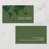 旅行代理店モダン灰緑色の名刺 名刺 (正面/裏面)