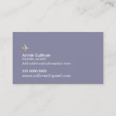 旅行代理店ロゴ飛行機 |ワールドマップブルー 名刺 (裏面)