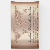 旅行代理店ワールドマップバラ金ゴールド地球イベント計画 横断幕 (縦)