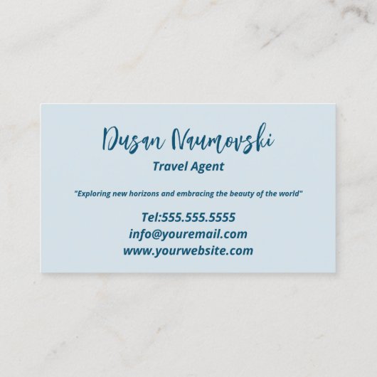 旅行代理店ヴェネツィアイタリア水のカラーアートワーク 名刺 (裏面)