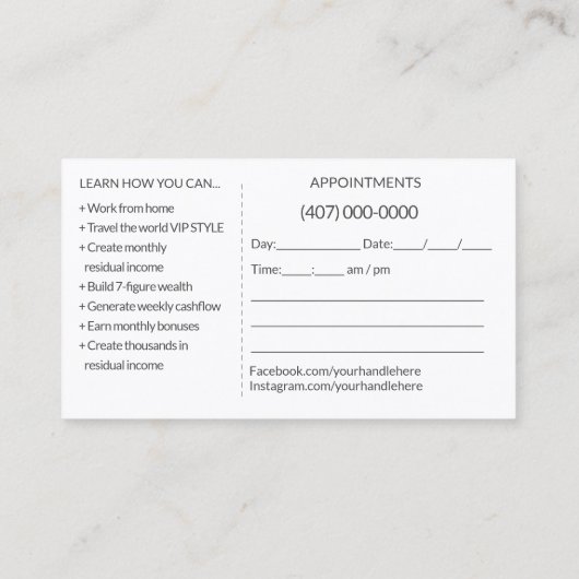 旅行代理店名刺写真テンプレート 名刺 (裏面)