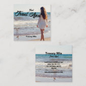 旅行代理店名前をカスタムする スクエア名刺 (正面/裏面)