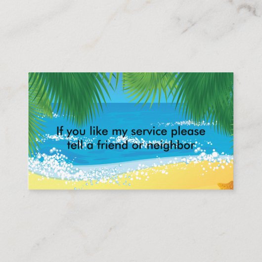 旅行代理店専門熱帯テーマ 名刺 (裏面)