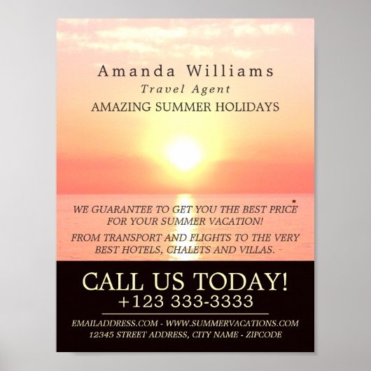 旅行代理店広告の ポスター (正面)