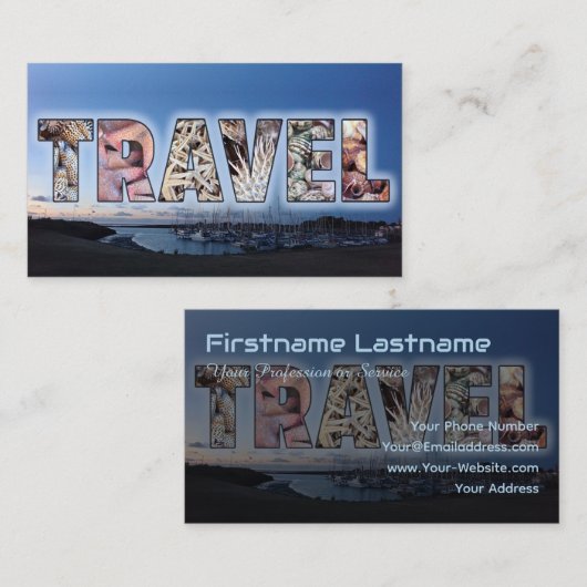 旅行代理店文字マスクブルーマリーナ海食を出荷 名刺 (正面/裏面)