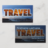 旅行代理店文字マスクブルーマリーナ船サンセット 名刺 (正面/裏面)