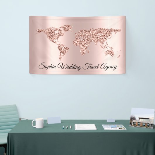 旅行代理店結婚世界地図グローブアースバラ 横断幕 (トレードショー)