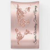 旅行代理店結婚世界地図グローブアースバラ 横断幕 (縦)