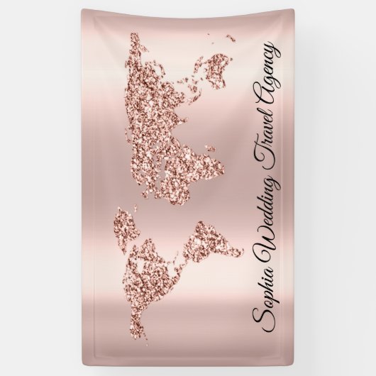 旅行代理店結婚世界地図グローブアースバラ 横断幕 (縦)