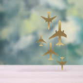 旅行代理店金ゴールド飛行機 アクリルサイン (ニュートラル)